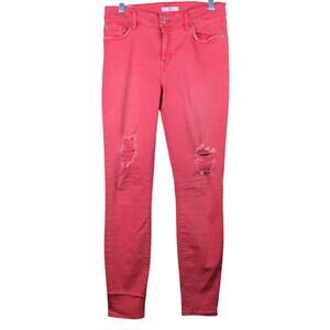 7 For All Mankind Womens Jeans Coral Mid Rise Slim Distressed Stretch 28